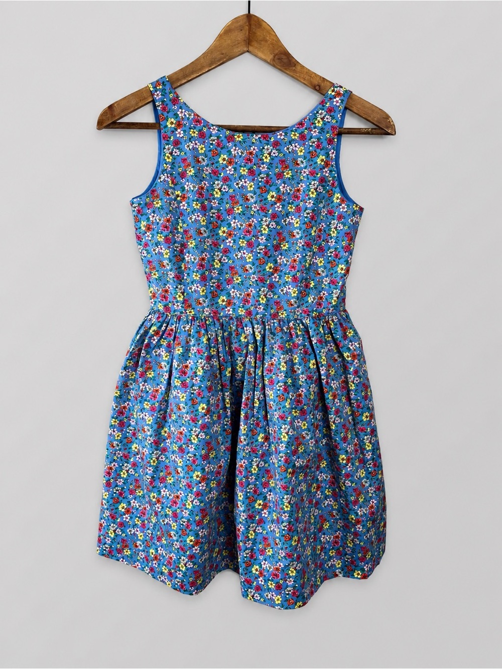 POLO RALPH LAUREN Girl's Size 10 Blue Floral Cotton Poplin Dress NWT $80